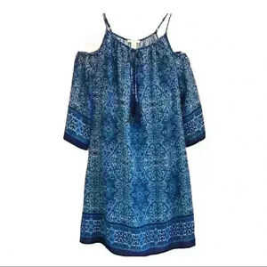 🌈 6/$60, Vasna, Cold Shoulder, Blue Dress, Size Med…